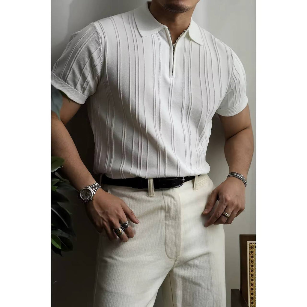 Men’s Zip Polo – Sleek Fit, Luxe Feel